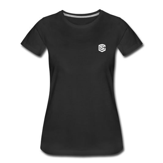 Women’s Premium T-Shirt  WITH WHITE  LOGO - black