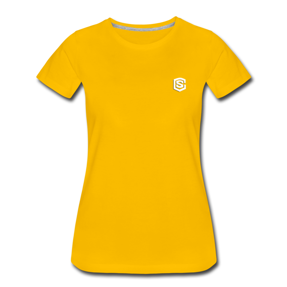 Women’s Premium T-Shirt WITH WHITE LOGO - sun yellow