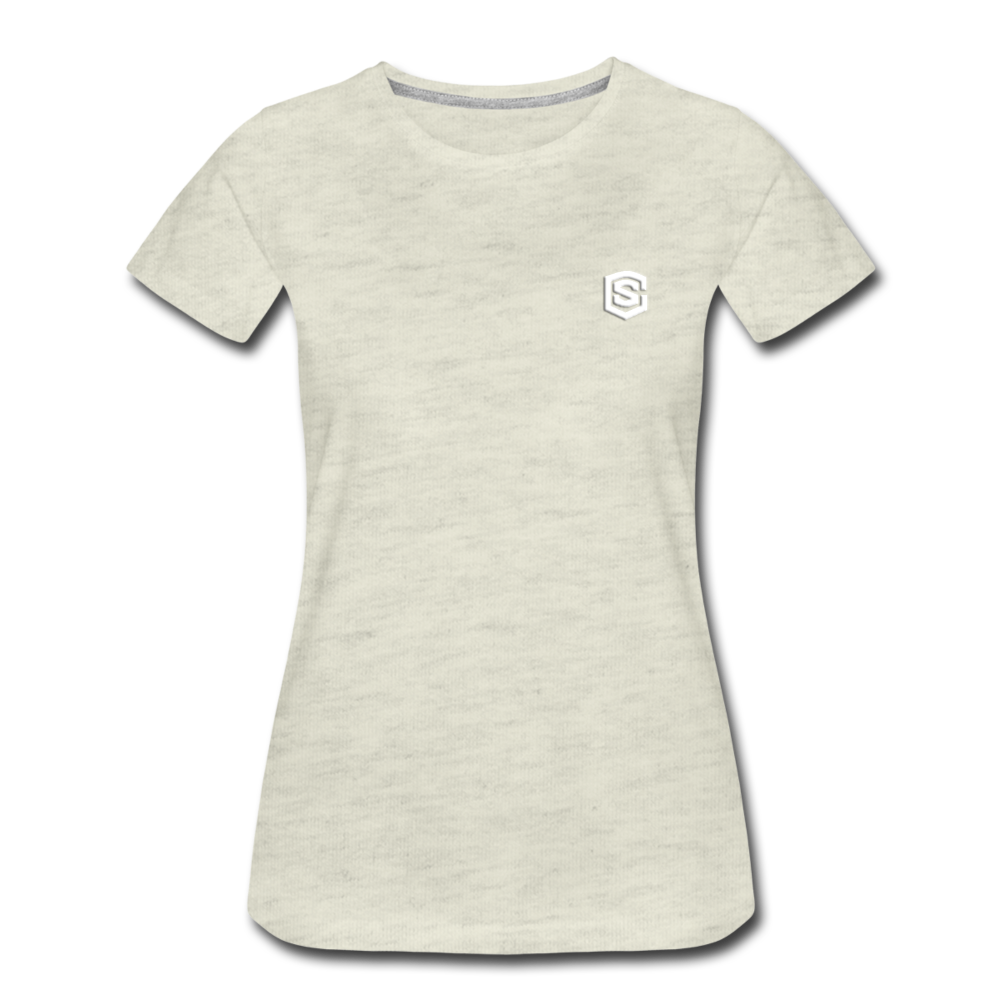 Women’s Premium T-Shirt WITH WHITE LOGO - heather oatmeal