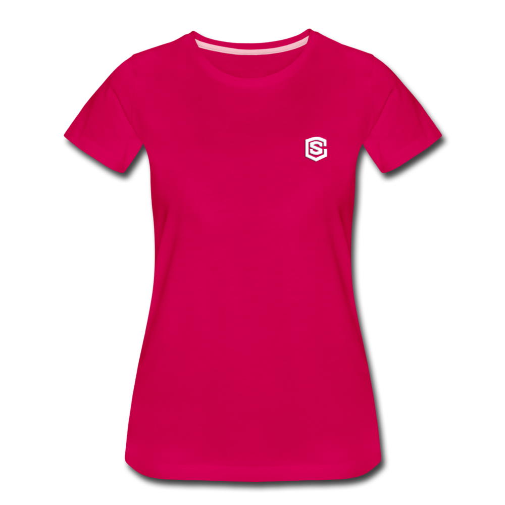 Women’s Premium T-Shirt WITH WHITE LOGO - dark pink