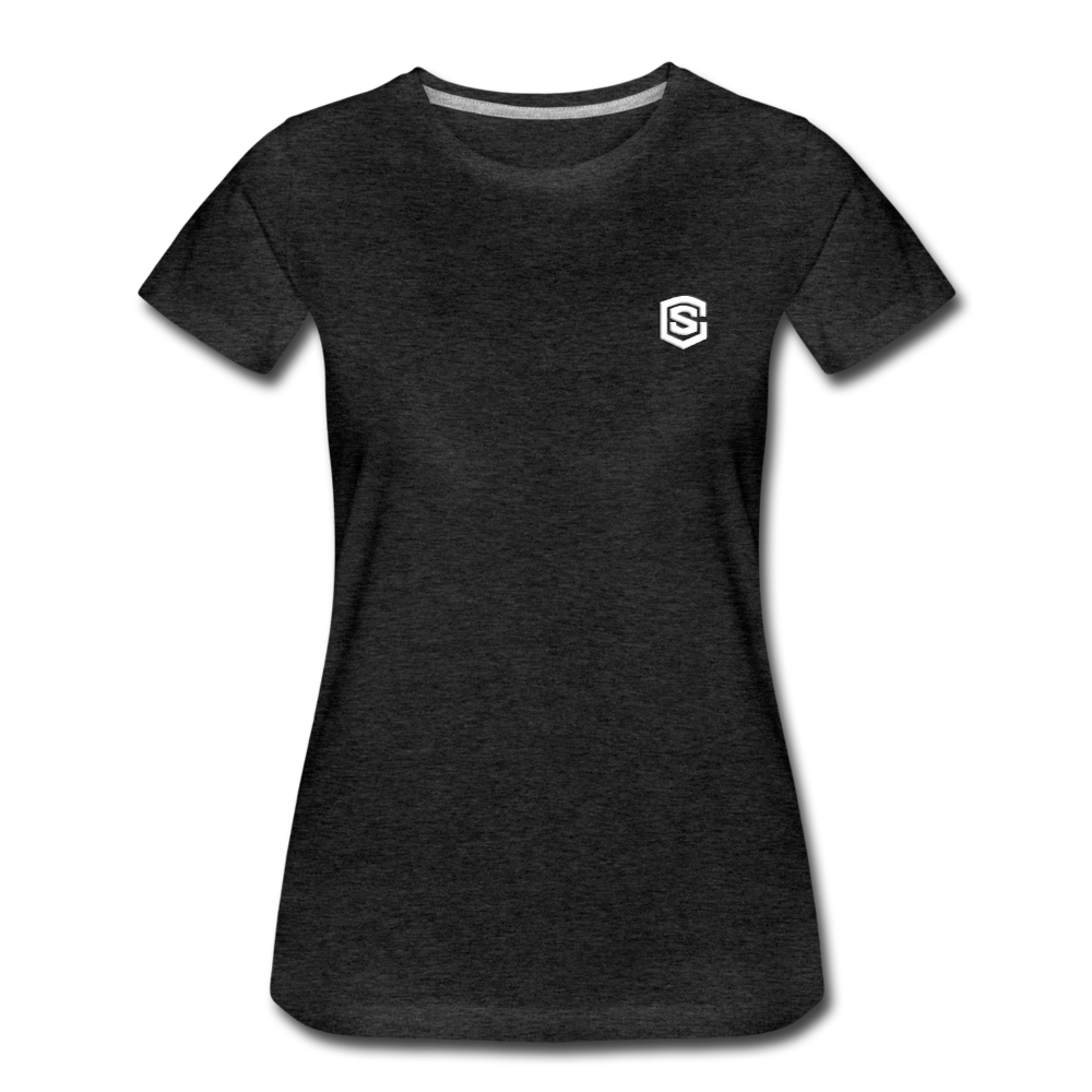 Women’s Premium T-Shirt WITH WHITE LOGO - charcoal gray