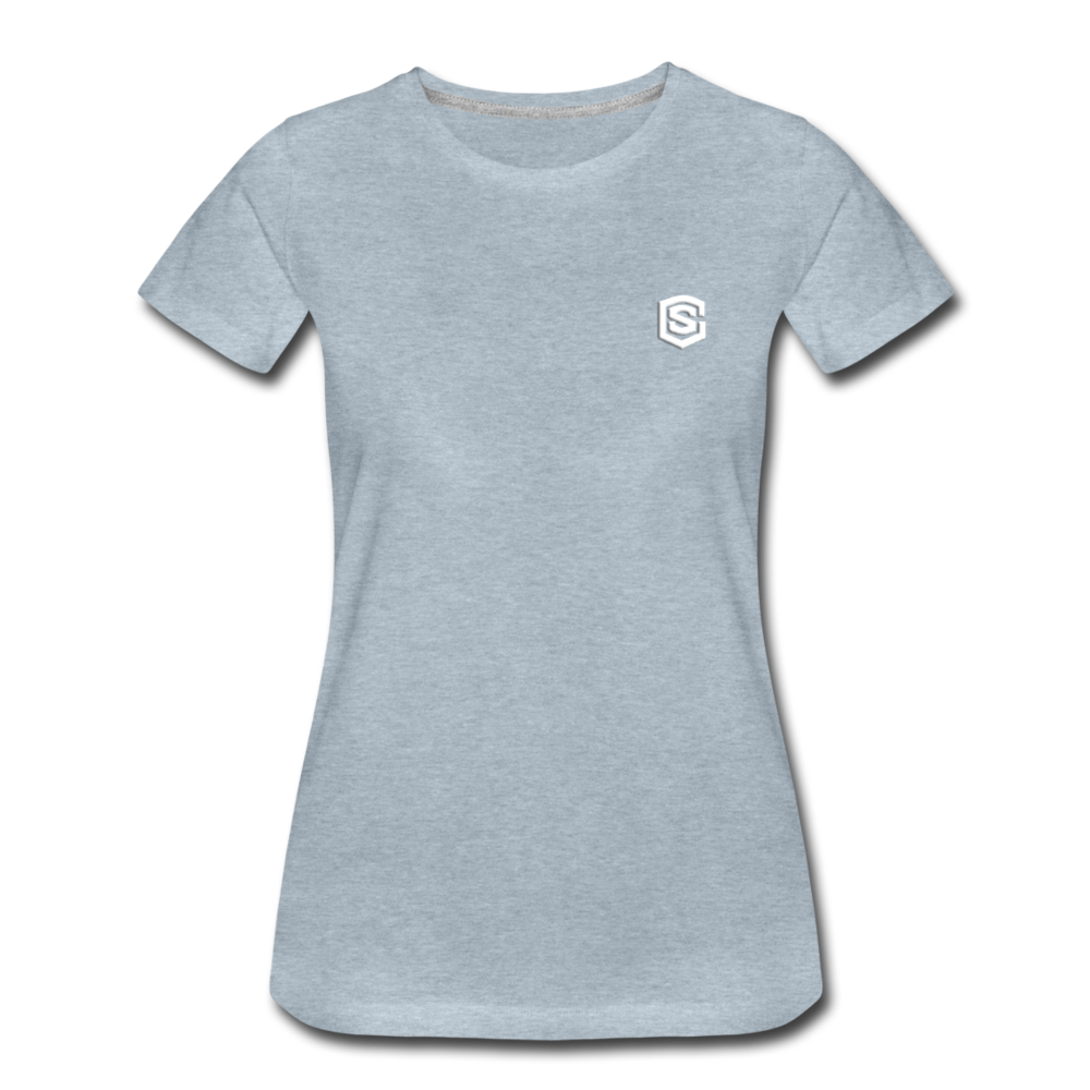 Women’s Premium T-Shirt WITH WHITE LOGO - heather ice blue