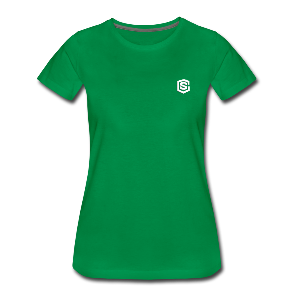 Women’s Premium T-Shirt WITH WHITE LOGO - kelly green