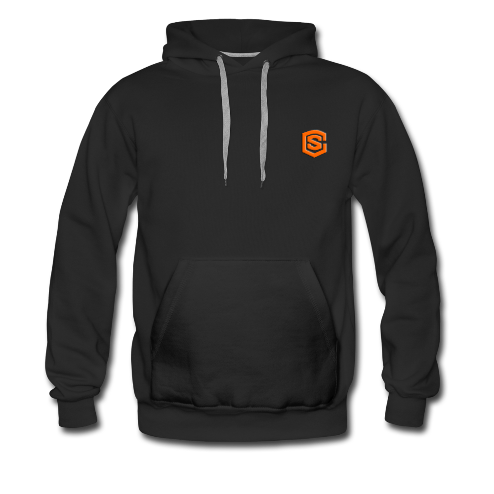 Men’s Premium Hoodie WITH ORANGE LOGO - black