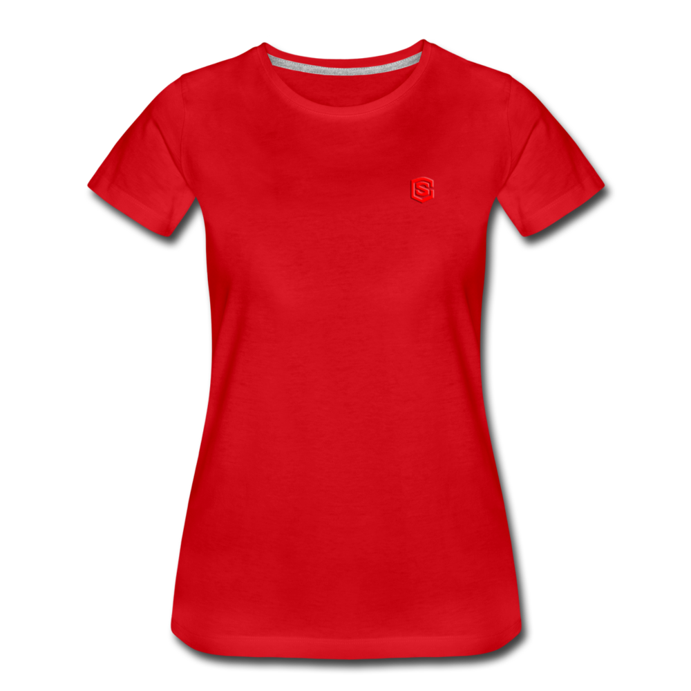 Women’s Premium T-Shirt  WITH RED  LOGO - red