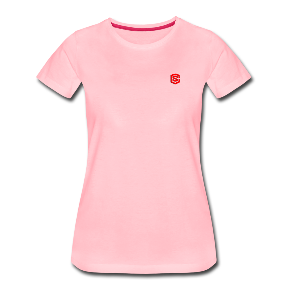 Women’s Premium T-Shirt  WITH RED  LOGO - pink
