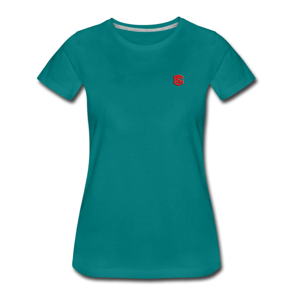 Women’s Premium T-Shirt  WITH RED  LOGO - teal