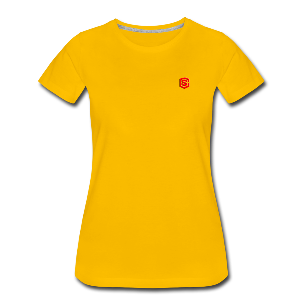 Women’s Premium T-Shirt  WITH RED  LOGO - sun yellow
