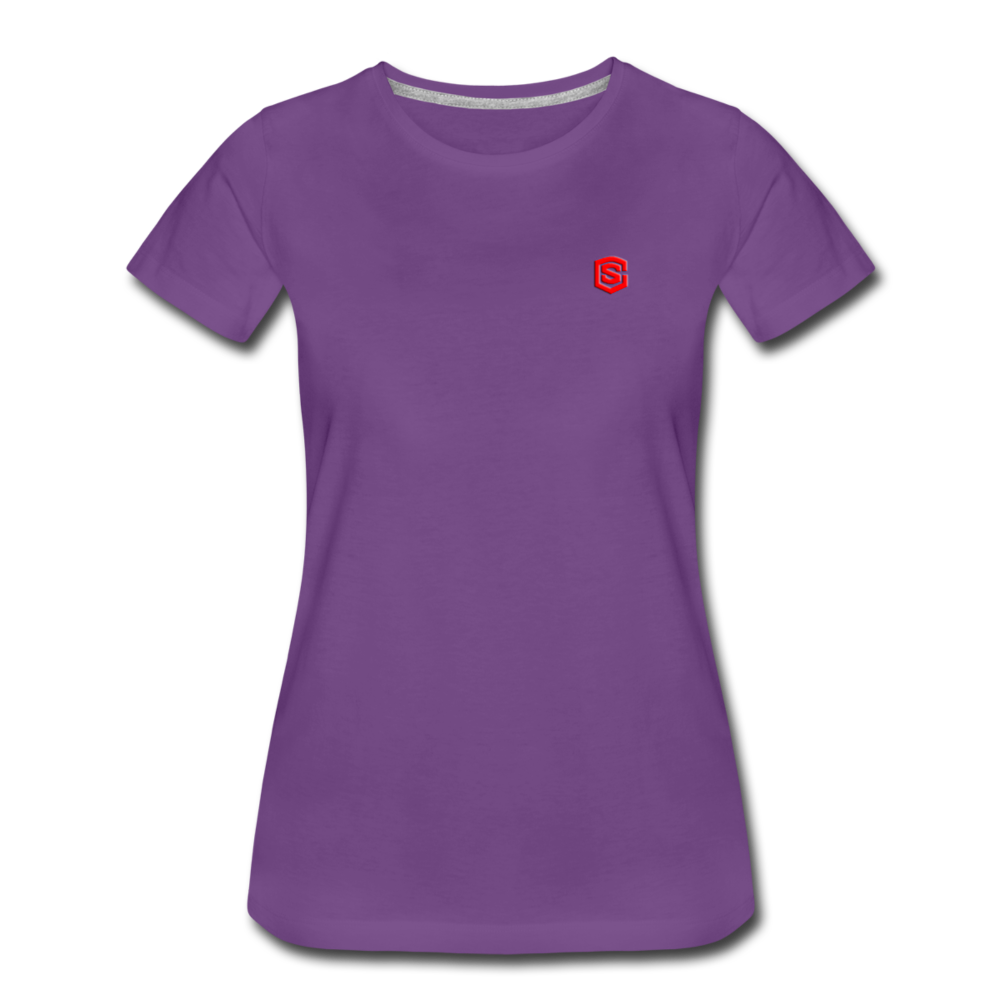 Women’s Premium T-Shirt  WITH RED  LOGO - purple