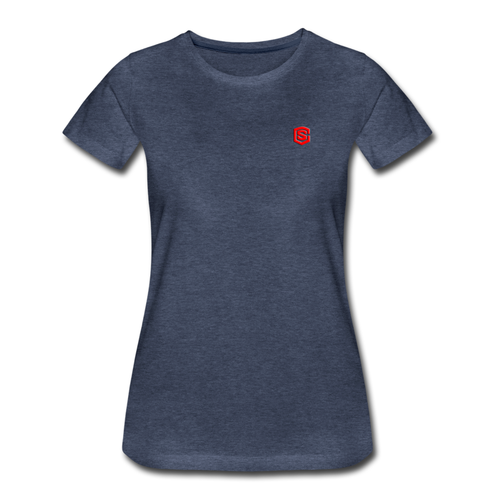 Women’s Premium T-Shirt  WITH RED  LOGO - heather blue