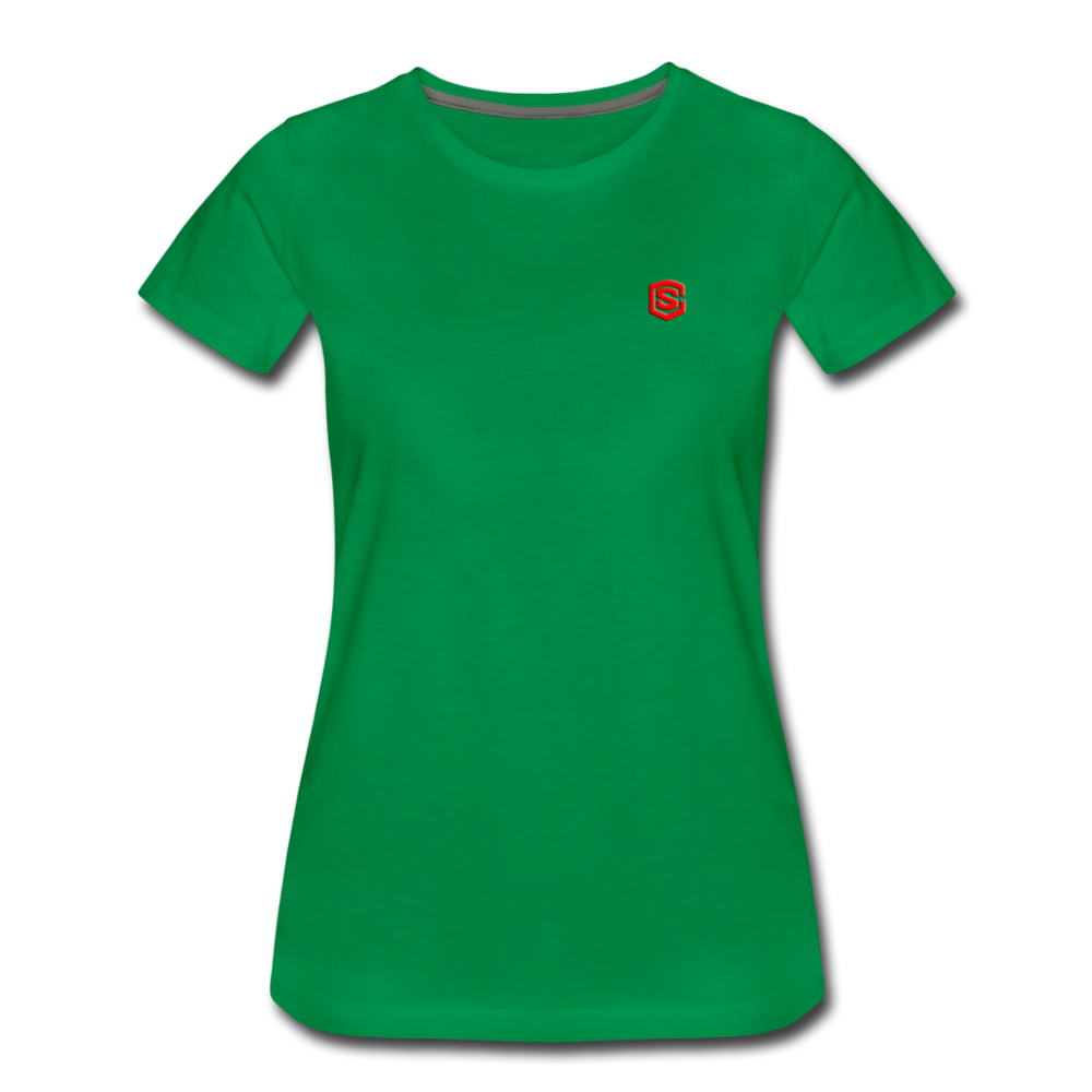 Women’s Premium T-Shirt  WITH RED  LOGO - kelly green