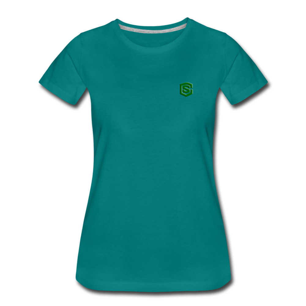 Women’s Premium T-Shirt  WITH GREEN  LOGO - teal