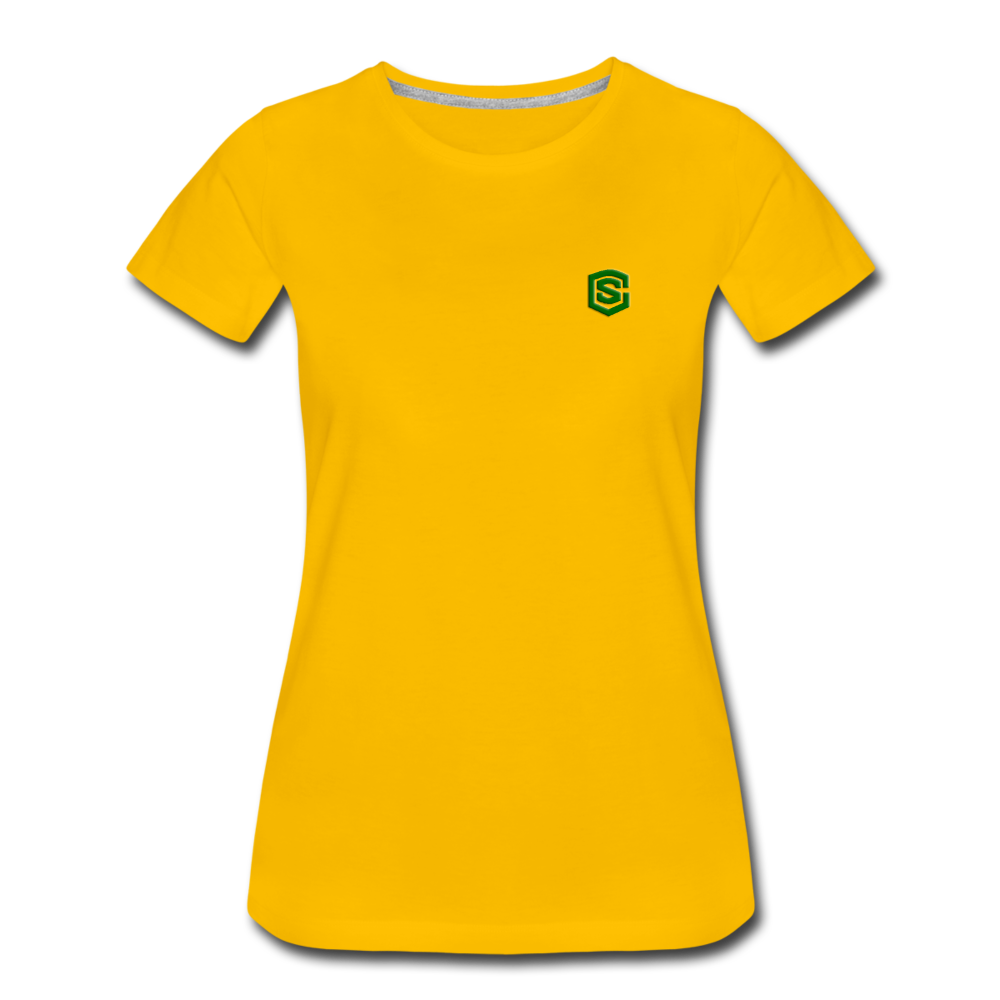 Women’s Premium T-Shirt  WITH GREEN  LOGO - sun yellow