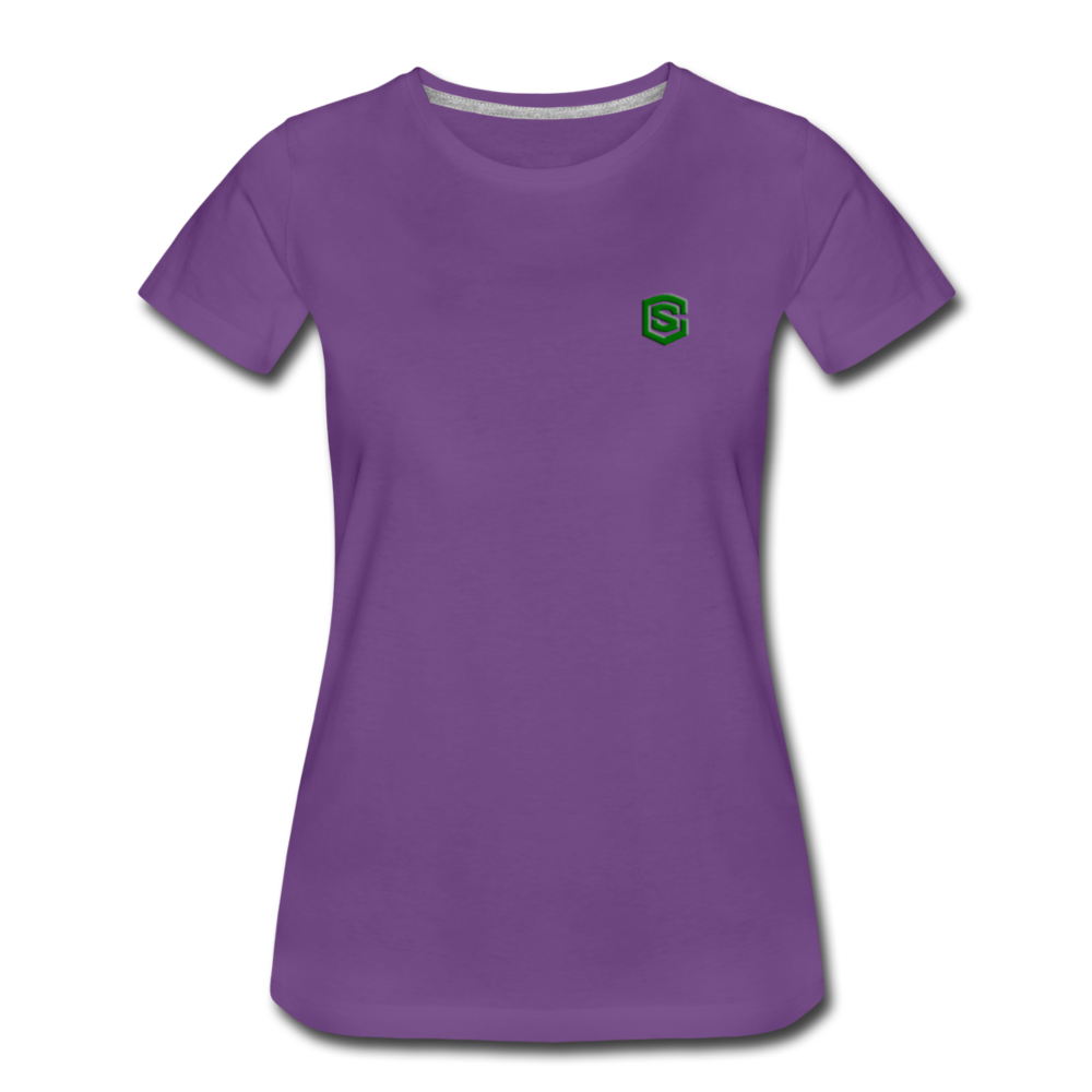 Women’s Premium T-Shirt  WITH GREEN  LOGO - purple