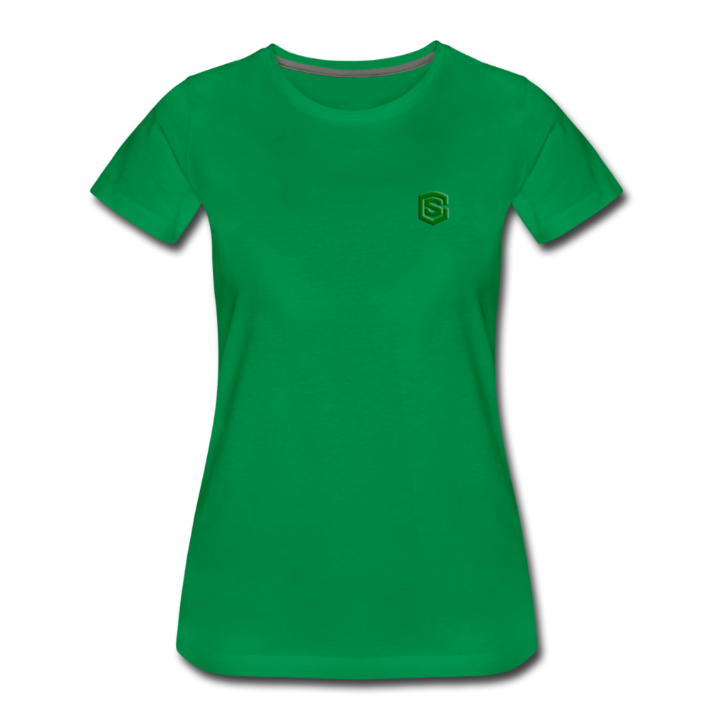 Women’s Premium T-Shirt  WITH GREEN  LOGO - kelly green