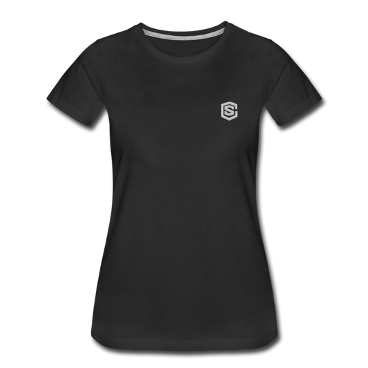 Women’s Premium T-Shirt  WITH  SILVER LOGO - black