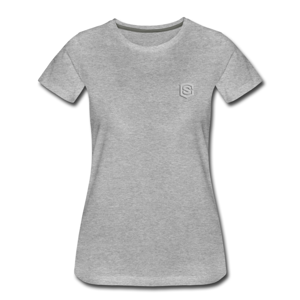 Women’s Premium T-Shirt  WITH  SILVER LOGO - heather gray