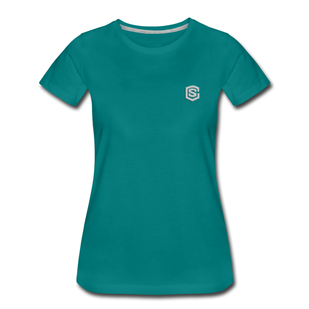 Women’s Premium T-Shirt  WITH  SILVER LOGO - teal
