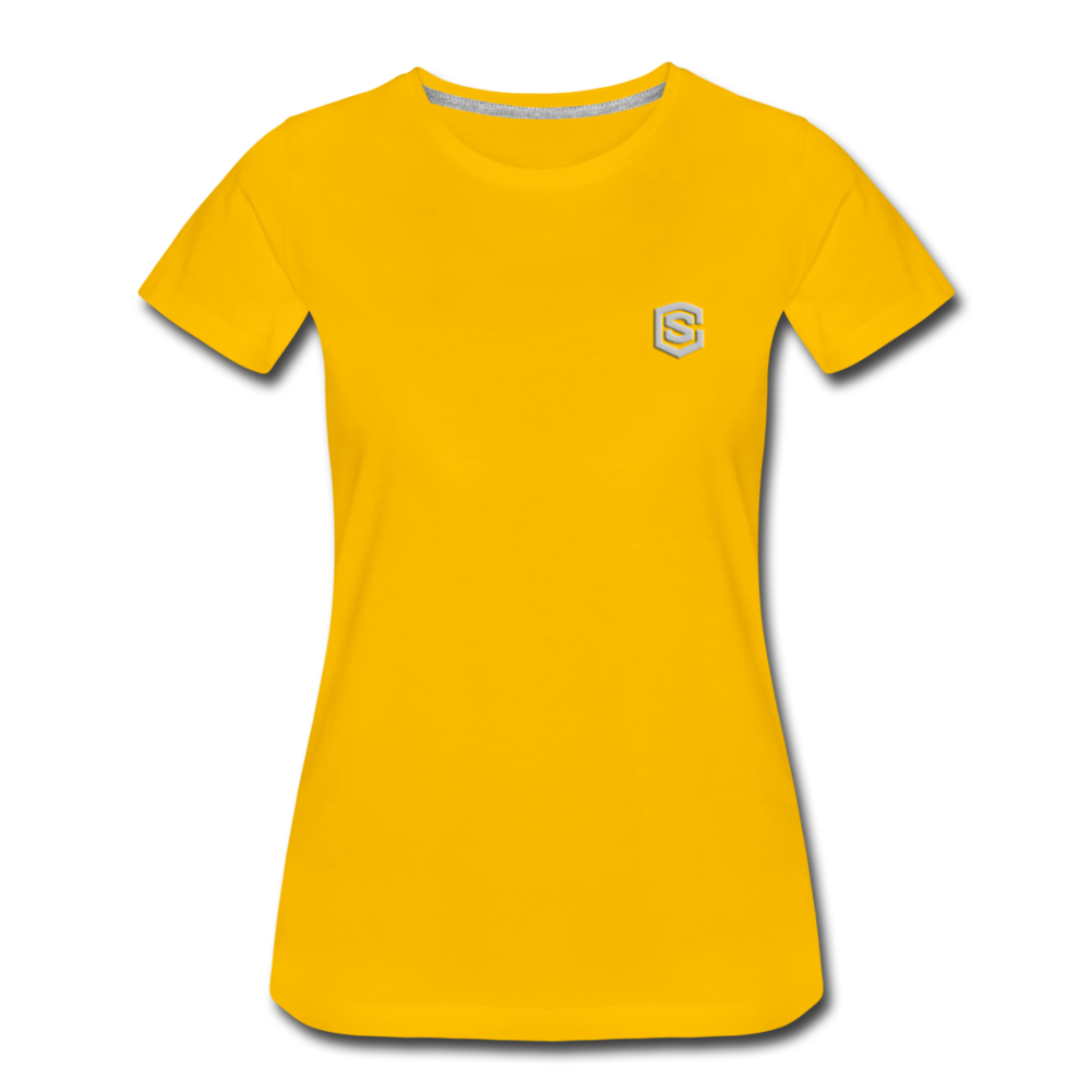 Women’s Premium T-Shirt  WITH  SILVER LOGO - sun yellow