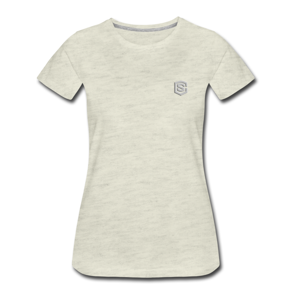 Women’s Premium T-Shirt  WITH  SILVER LOGO - heather oatmeal