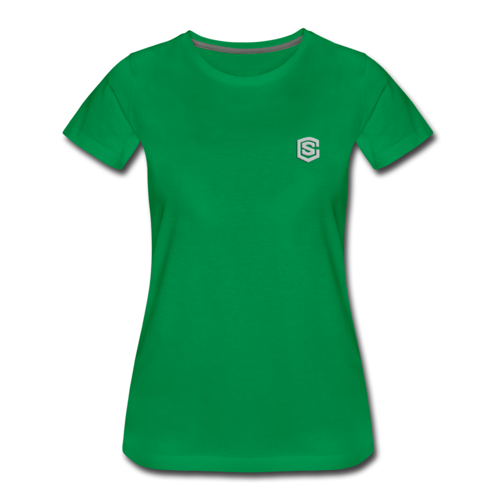 Women’s Premium T-Shirt  WITH  SILVER LOGO - kelly green