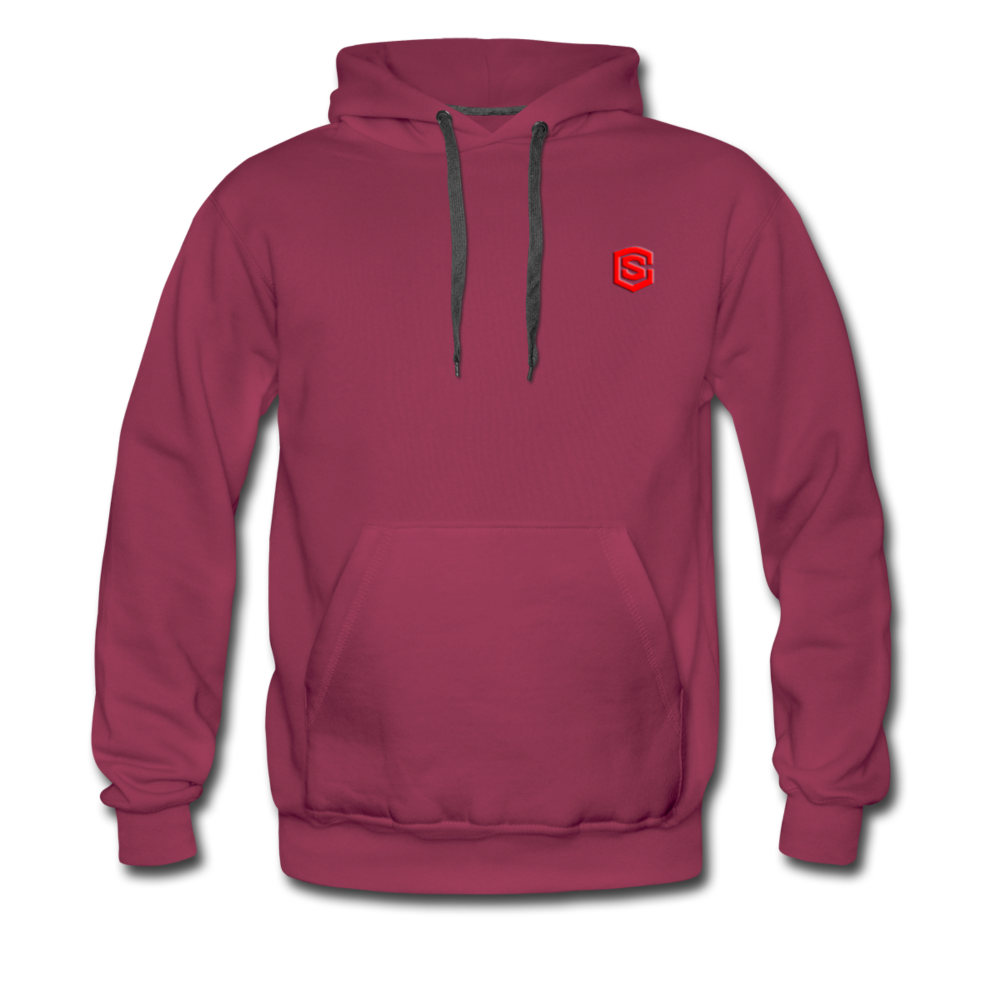 Men’s Premium Hoodie  WITH RED  LOGO - burgundy