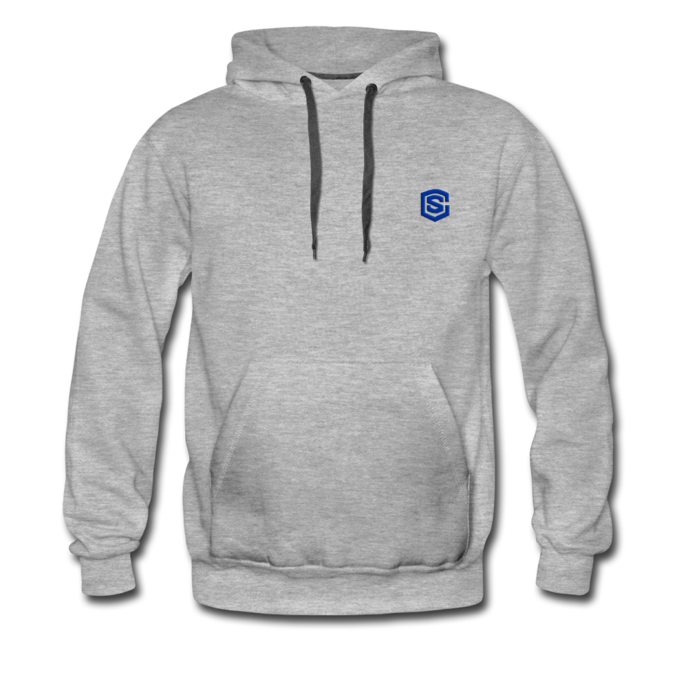 Men’s Premium Hoodie  WITH BLUE  LOGO - heather gray