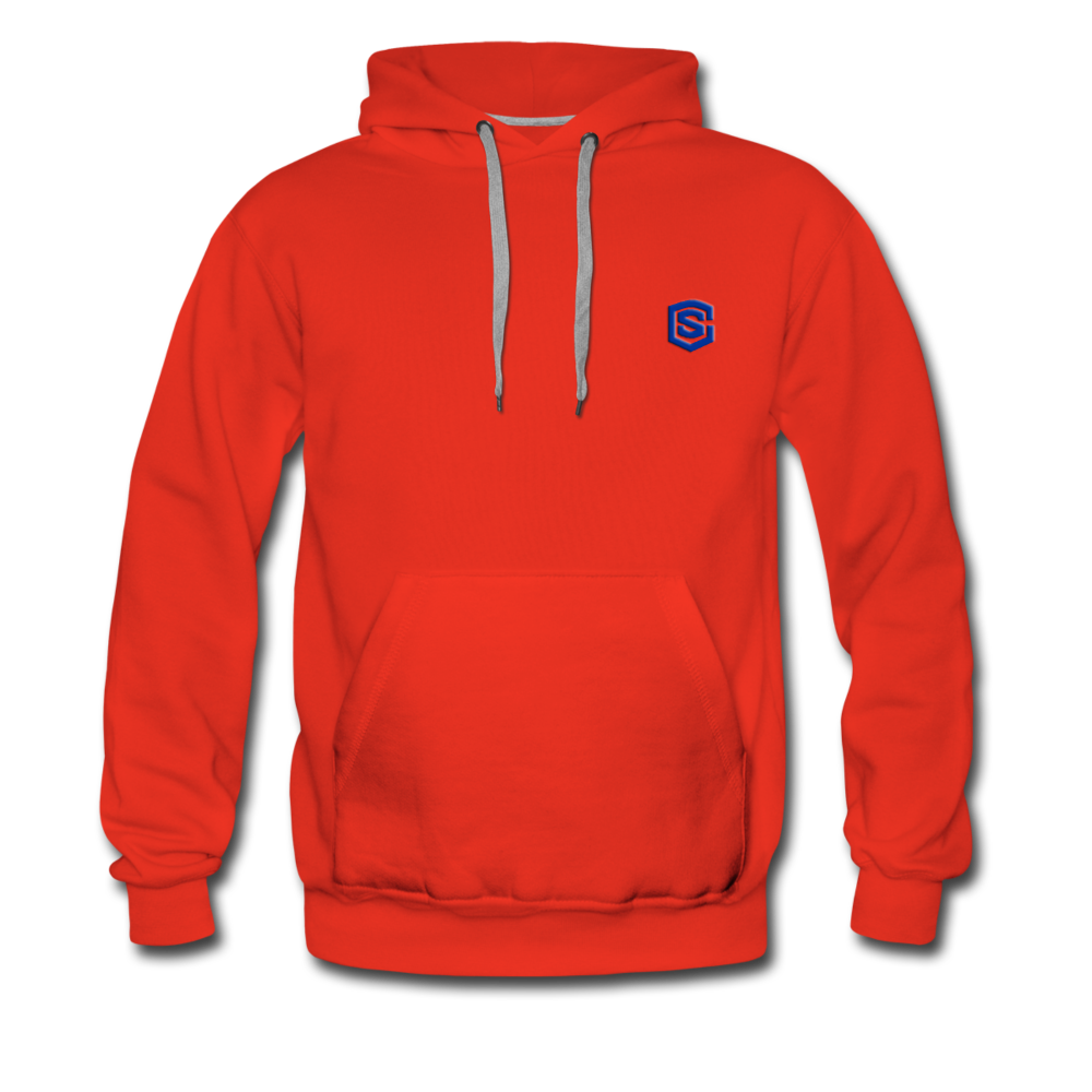 Men’s Premium Hoodie  WITH BLUE  LOGO - red