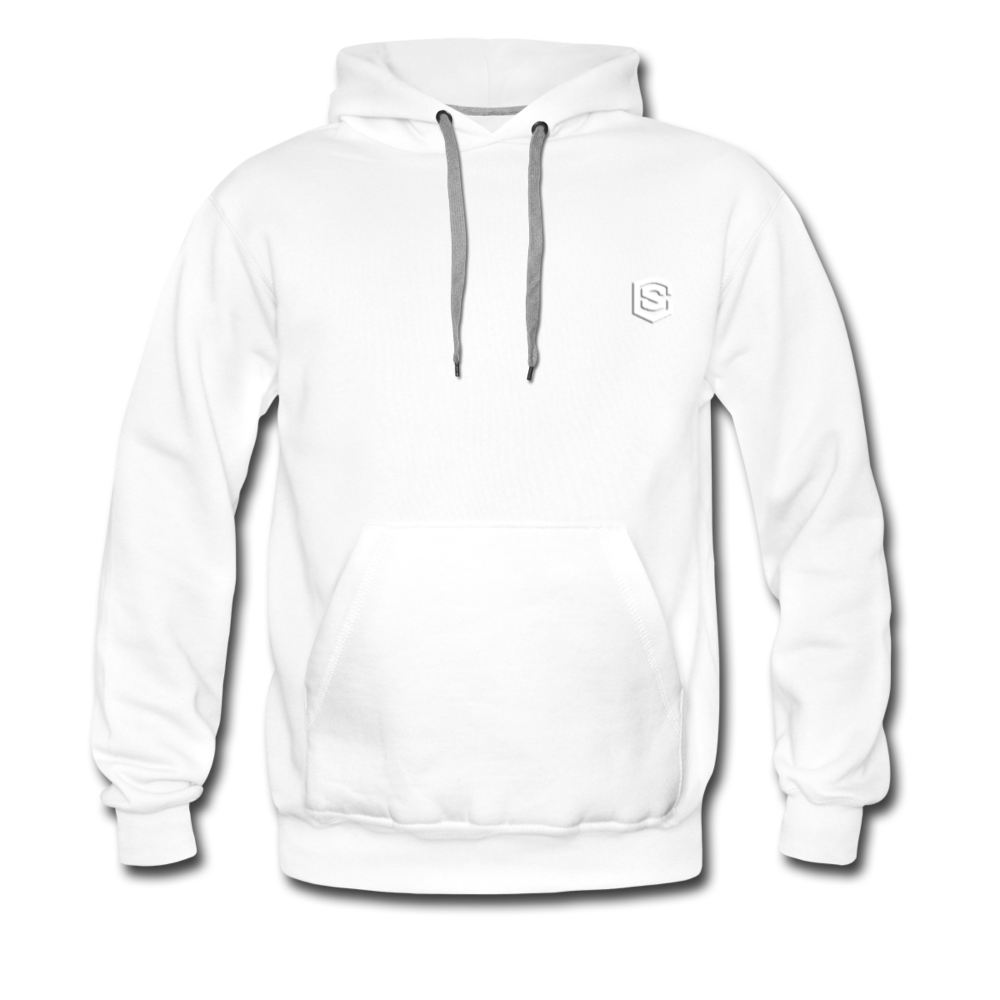 Men’s Premium Hoodie  WITH WHITE  LOGO - white