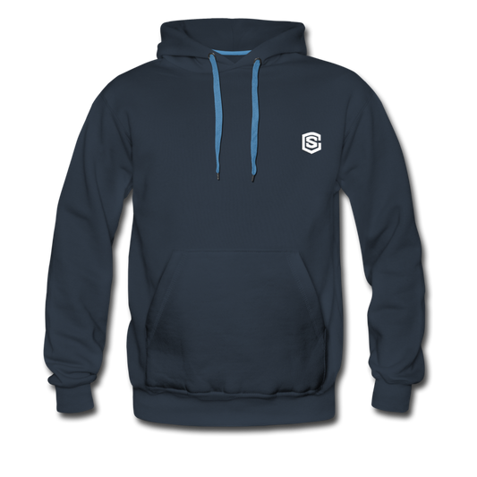 Men’s Premium Hoodie  WITH WHITE  LOGO - navy