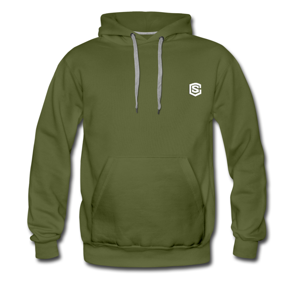 Men’s Premium Hoodie  WITH WHITE  LOGO - olive green