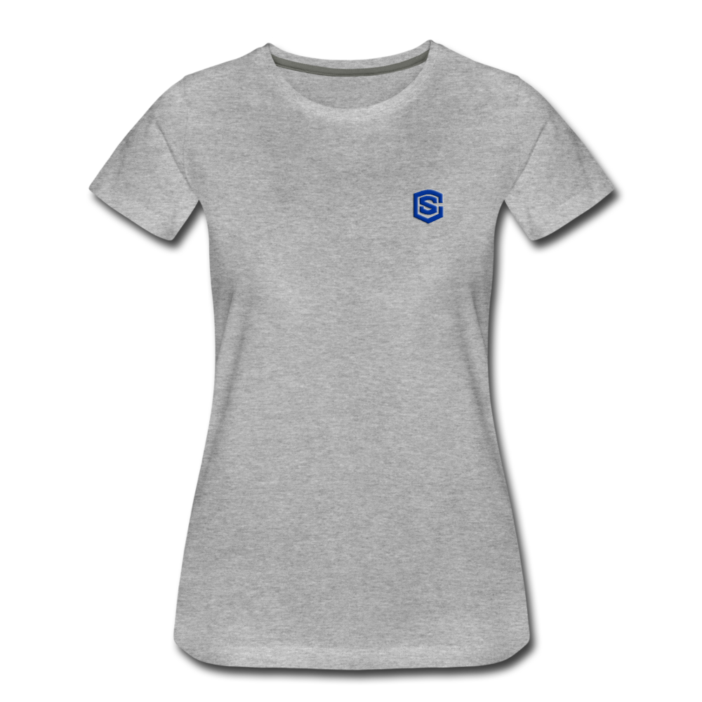 Women’s Premium T-Shirt  WITH BLUE  LOGO - heather gray