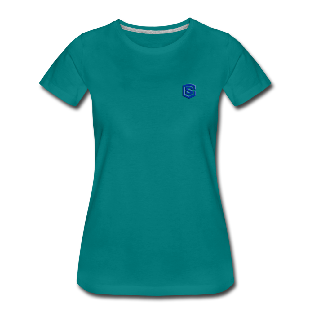 Women’s Premium T-Shirt  WITH BLUE  LOGO - teal