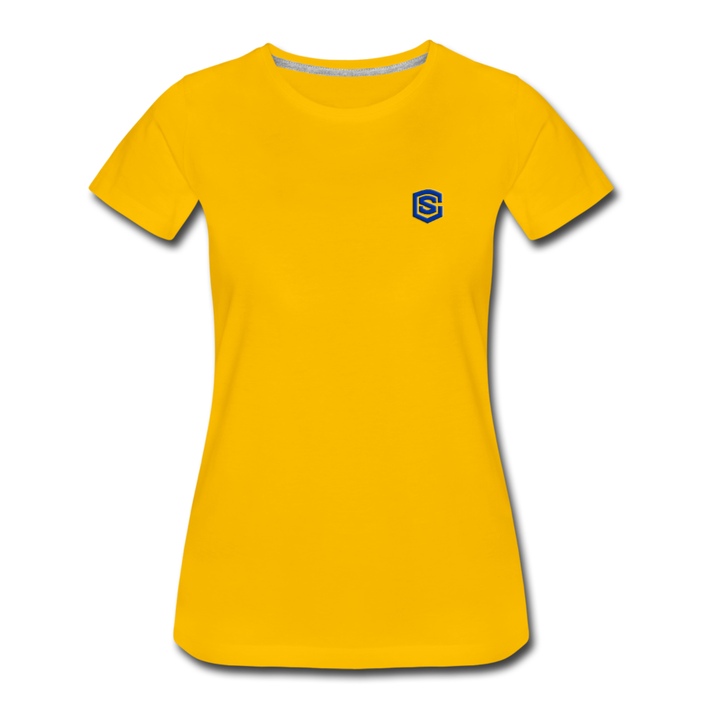 Women’s Premium T-Shirt  WITH BLUE  LOGO - sun yellow
