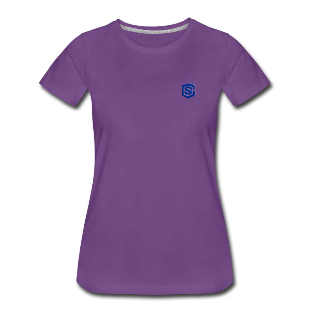 Women’s Premium T-Shirt  WITH BLUE  LOGO - purple