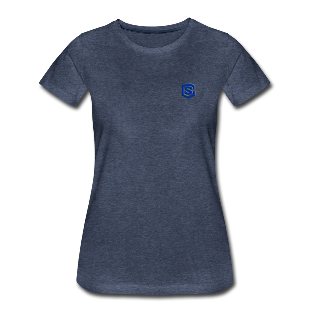 Women’s Premium T-Shirt  WITH BLUE  LOGO - heather blue