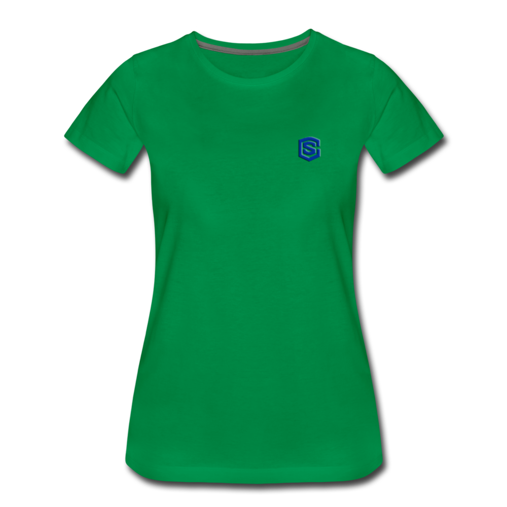 Women’s Premium T-Shirt  WITH BLUE  LOGO - kelly green