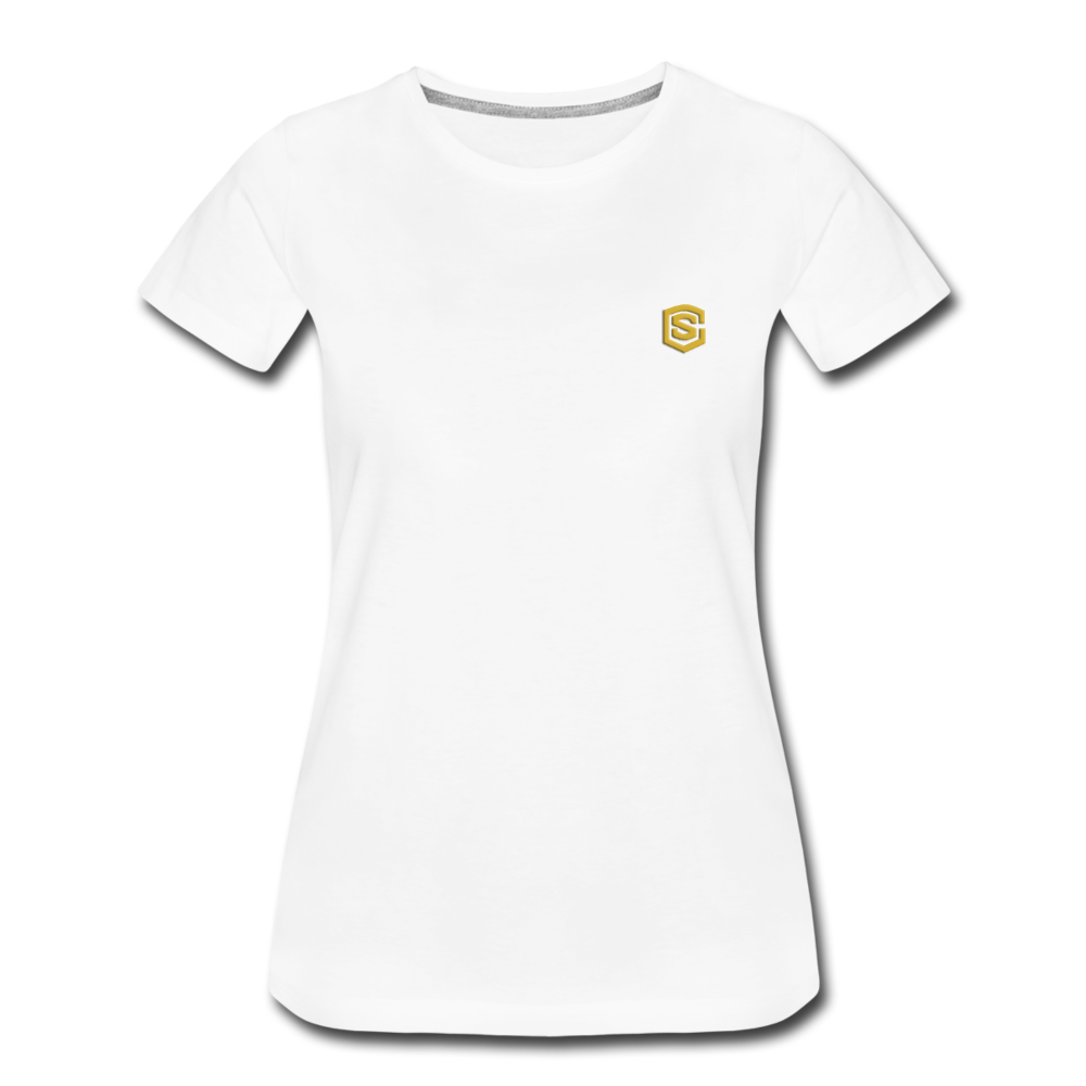 Women’s Premium T-Shirt WITH GOLD LOGO - white