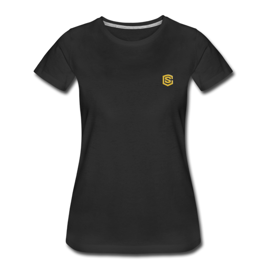 Women’s Premium T-Shirt  WITH GOLD  LOGO - black