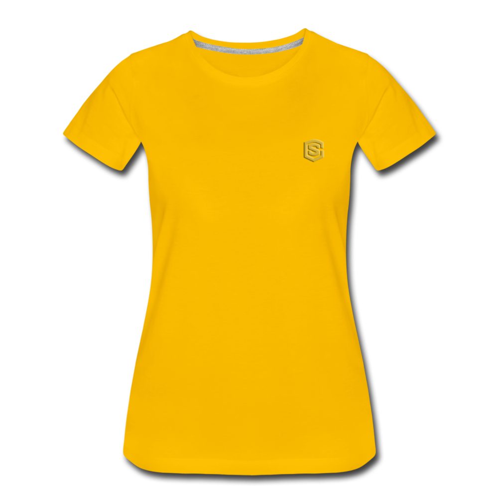 Women’s Premium T-Shirt WITH GOLD LOGO - sun yellow