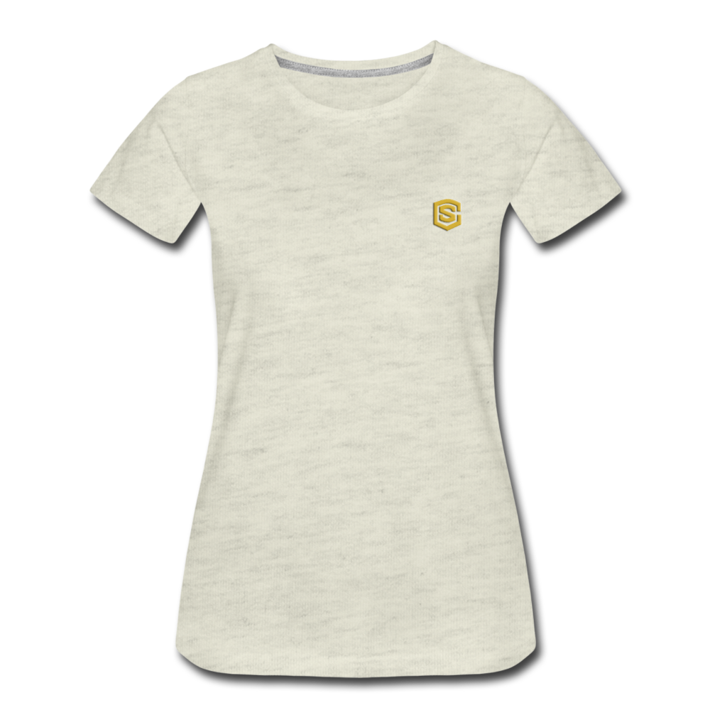 Women’s Premium T-Shirt WITH GOLD LOGO - heather oatmeal
