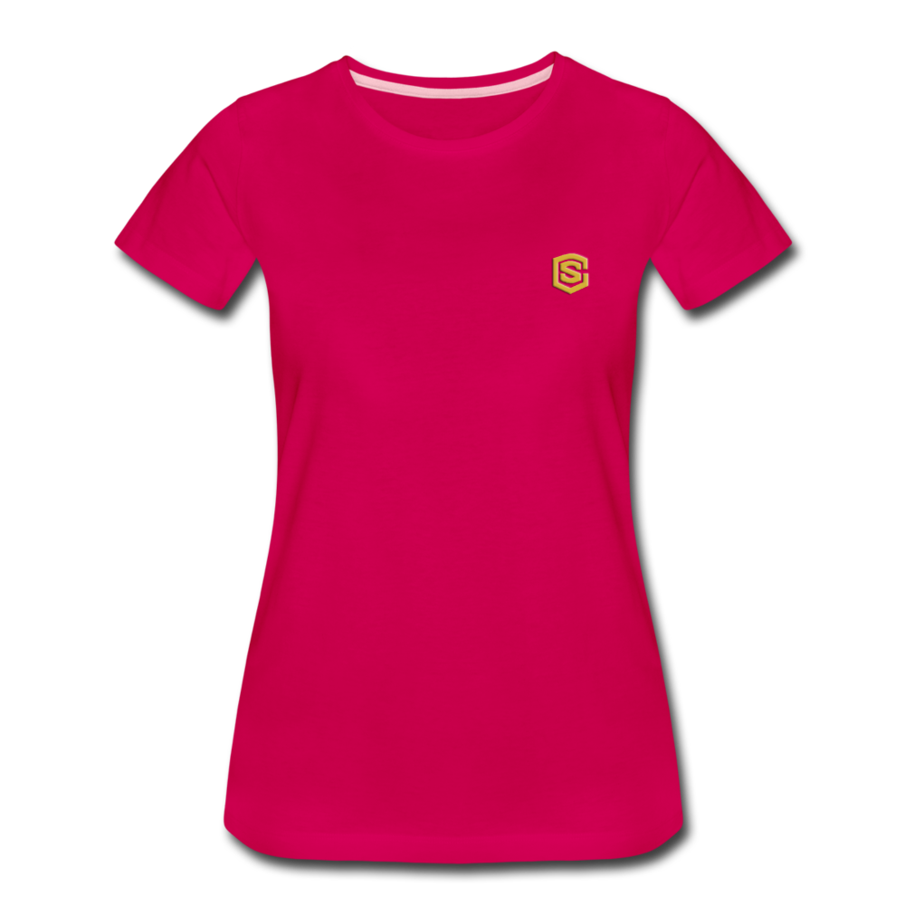 Women’s Premium T-Shirt WITH GOLD LOGO - dark pink