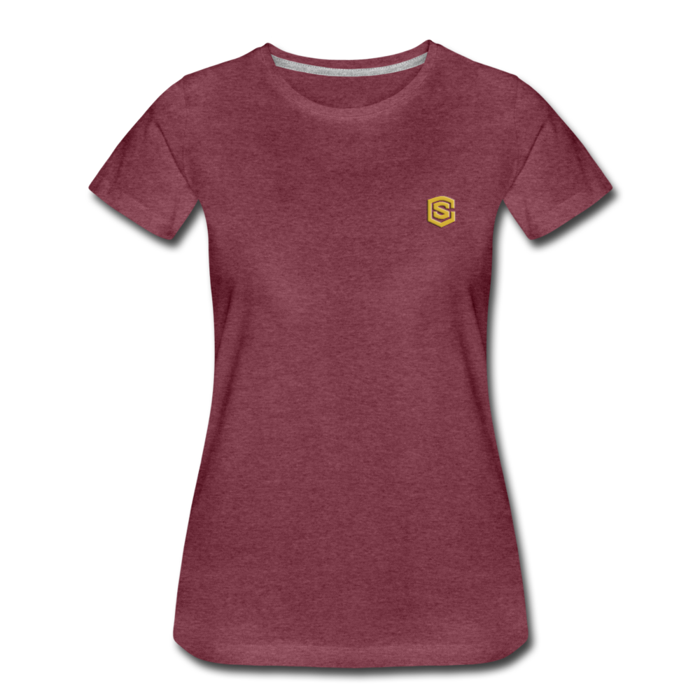 Women’s Premium T-Shirt WITH GOLD LOGO - heather burgundy