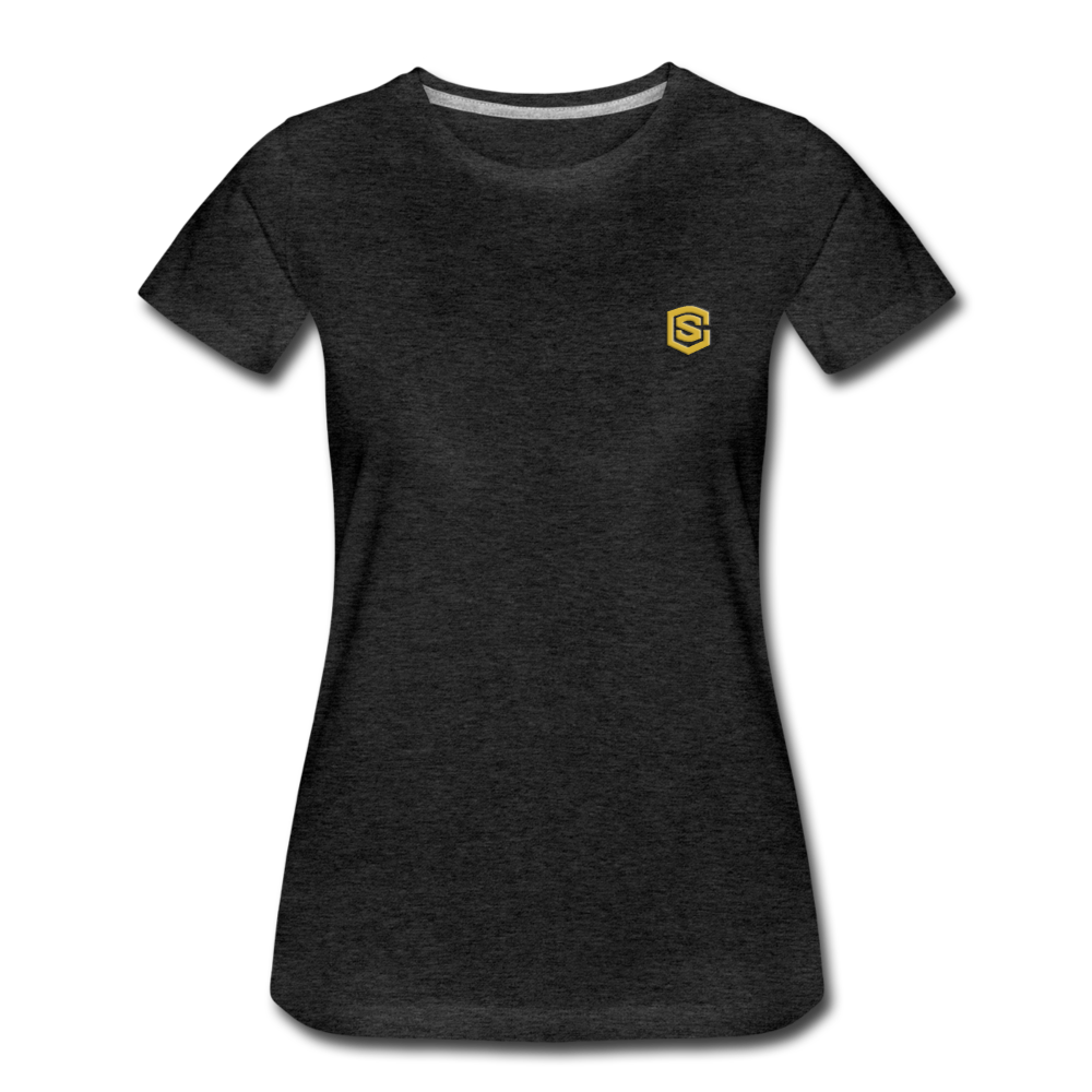 Women’s Premium T-Shirt WITH GOLD LOGO - charcoal gray