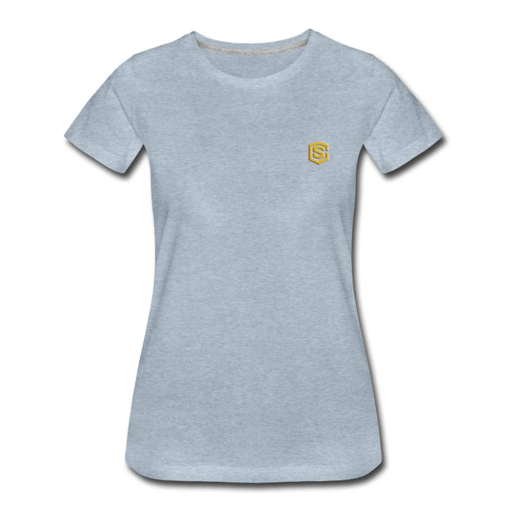 Women’s Premium T-Shirt WITH GOLD LOGO - heather ice blue