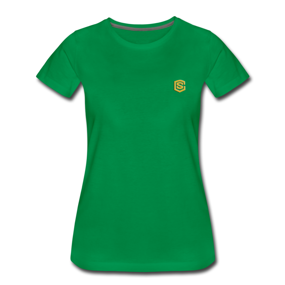 Women’s Premium T-Shirt WITH GOLD LOGO - kelly green