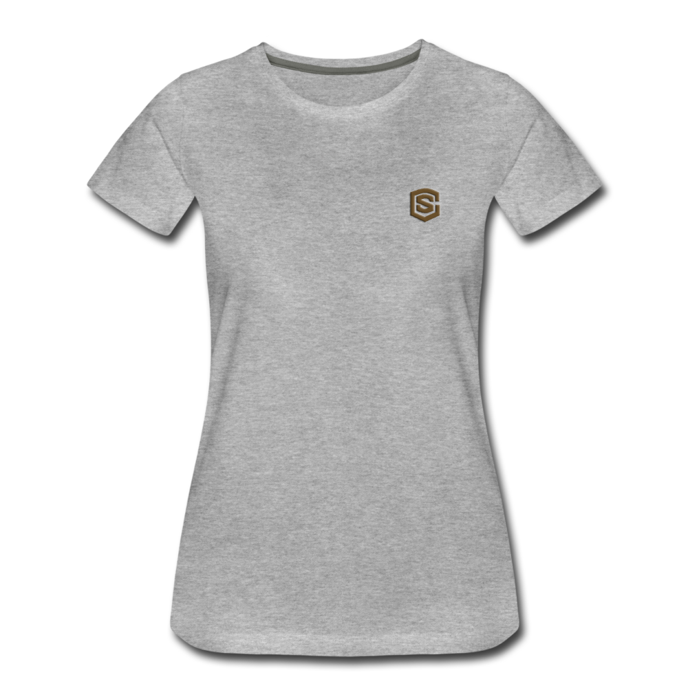 Women’s Premium T-Shirt  WITH BROWN  LOGO - heather gray