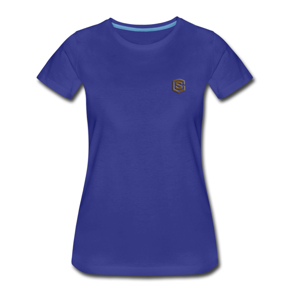 Women’s Premium T-Shirt  WITH BROWN  LOGO - royal blue