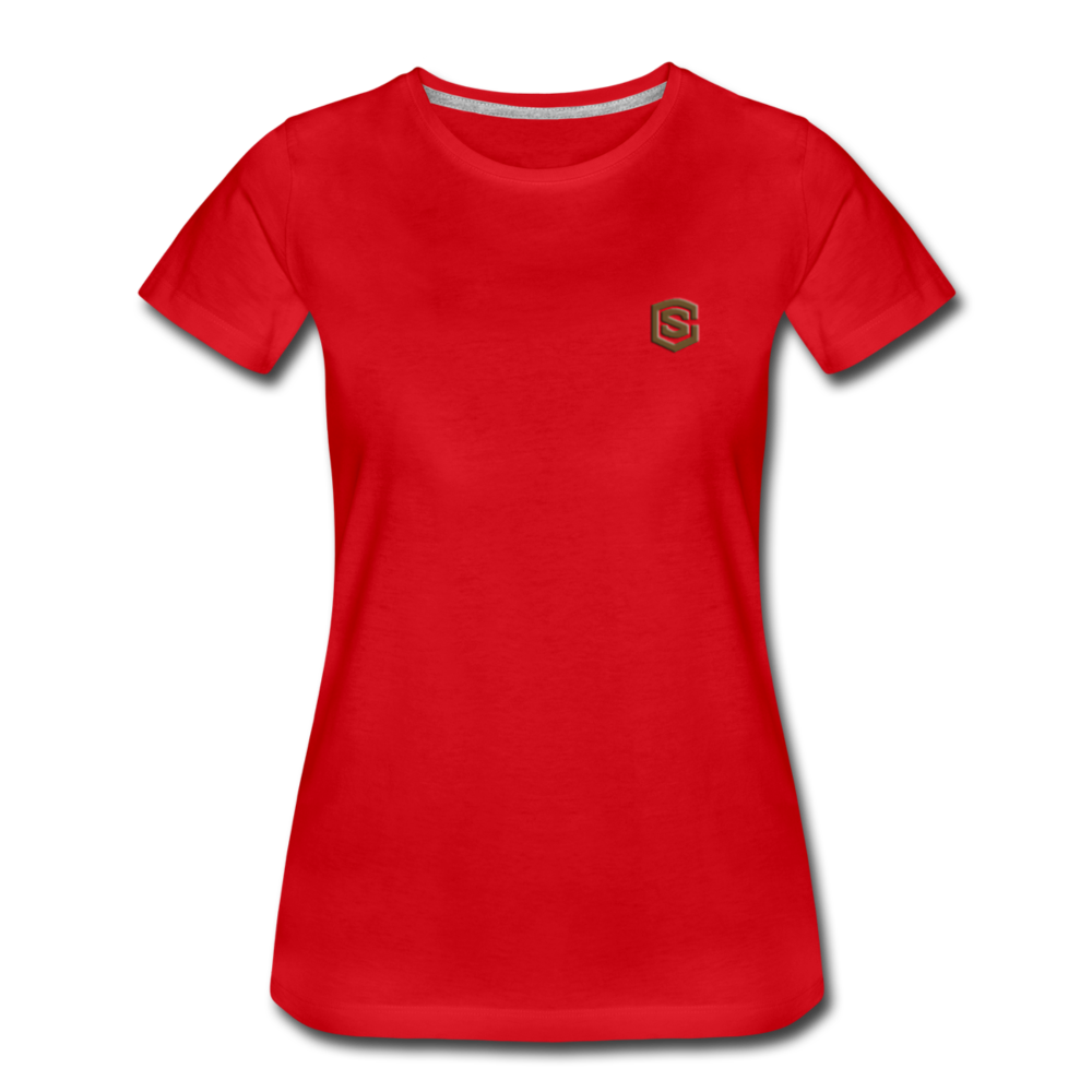 Women’s Premium T-Shirt  WITH BROWN  LOGO - red