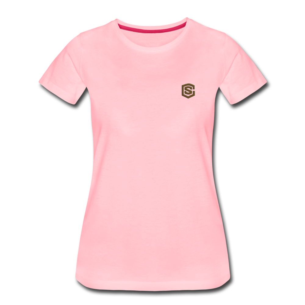 Women’s Premium T-Shirt  WITH BROWN  LOGO - pink
